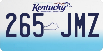 KY license plate 265JMZ