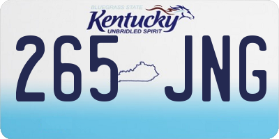 KY license plate 265JNG