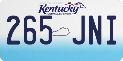 KY license plate 265JNI