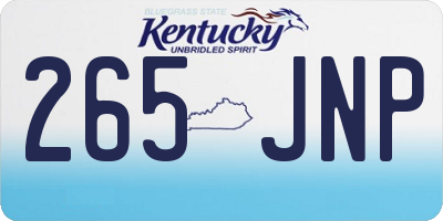 KY license plate 265JNP