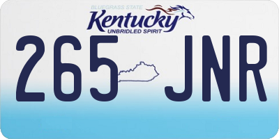 KY license plate 265JNR