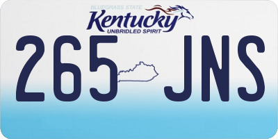 KY license plate 265JNS