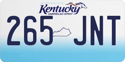 KY license plate 265JNT
