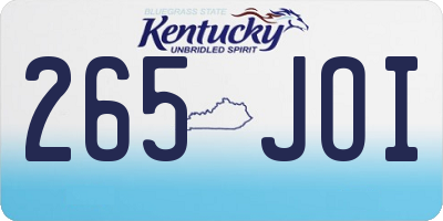 KY license plate 265JOI