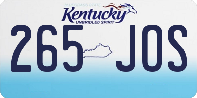 KY license plate 265JOS
