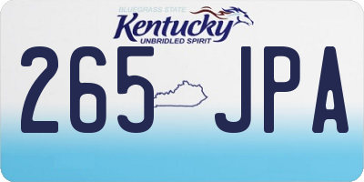 KY license plate 265JPA