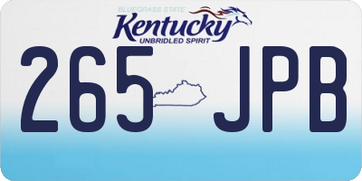 KY license plate 265JPB