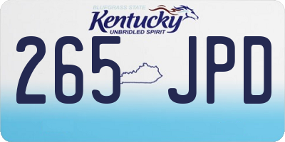 KY license plate 265JPD