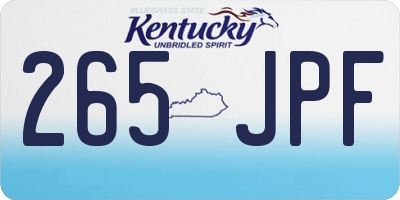 KY license plate 265JPF