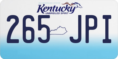 KY license plate 265JPI