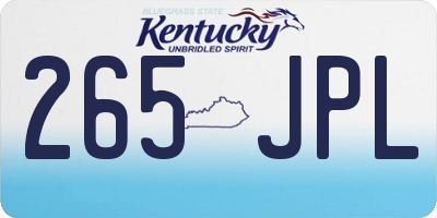 KY license plate 265JPL