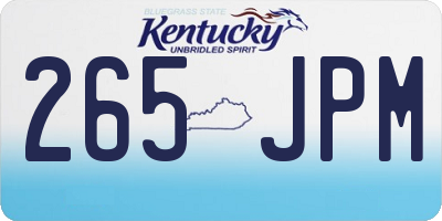 KY license plate 265JPM