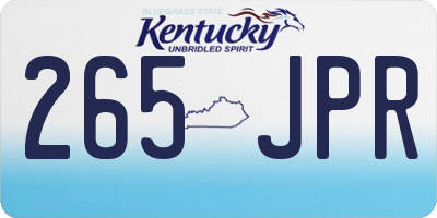 KY license plate 265JPR