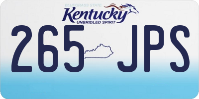 KY license plate 265JPS