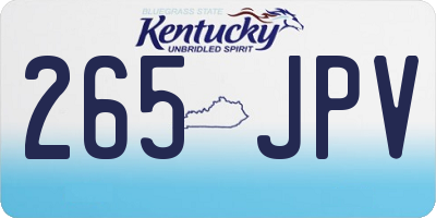 KY license plate 265JPV