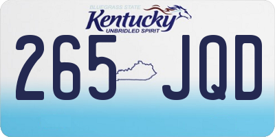 KY license plate 265JQD