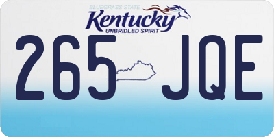KY license plate 265JQE