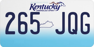 KY license plate 265JQG