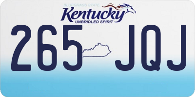KY license plate 265JQJ