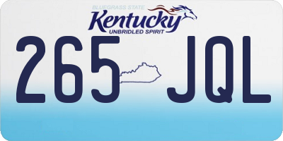 KY license plate 265JQL