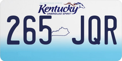KY license plate 265JQR