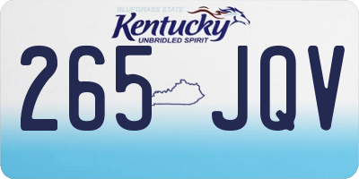 KY license plate 265JQV