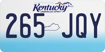 KY license plate 265JQY