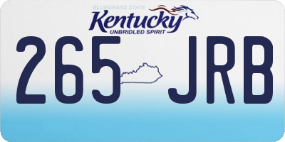 KY license plate 265JRB