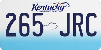 KY license plate 265JRC