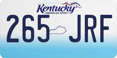KY license plate 265JRF