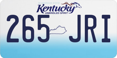 KY license plate 265JRI