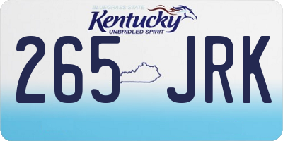 KY license plate 265JRK