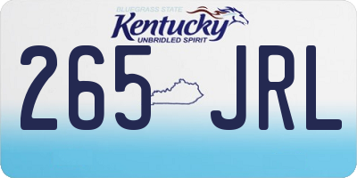 KY license plate 265JRL