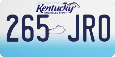 KY license plate 265JRO