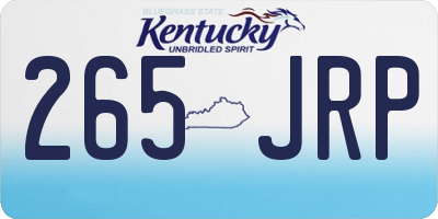 KY license plate 265JRP