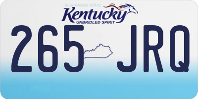 KY license plate 265JRQ