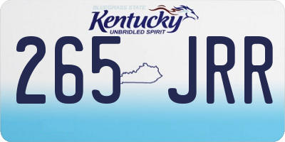 KY license plate 265JRR