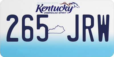 KY license plate 265JRW
