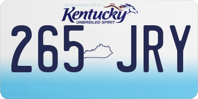 KY license plate 265JRY