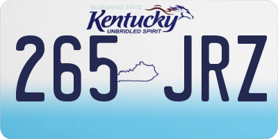 KY license plate 265JRZ