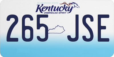 KY license plate 265JSE