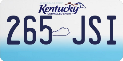 KY license plate 265JSI