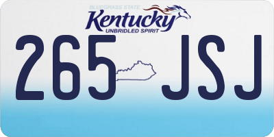 KY license plate 265JSJ