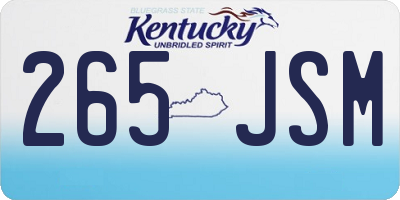 KY license plate 265JSM