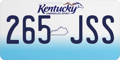 KY license plate 265JSS