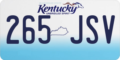 KY license plate 265JSV