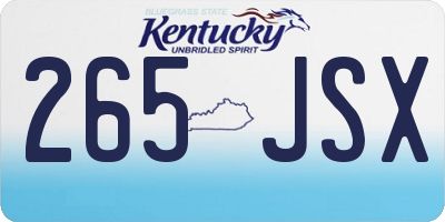 KY license plate 265JSX