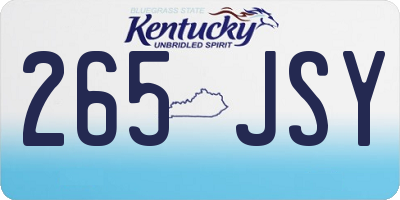 KY license plate 265JSY