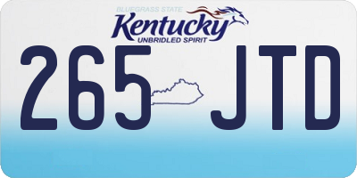 KY license plate 265JTD