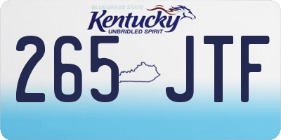 KY license plate 265JTF